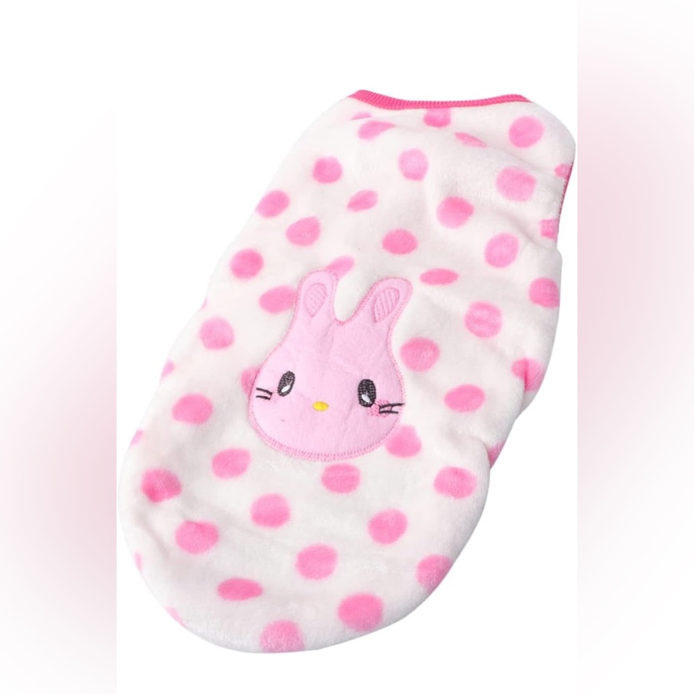 Dog sweater tank top Pink Polka Dot Bunny Pet cute adorable Size S
